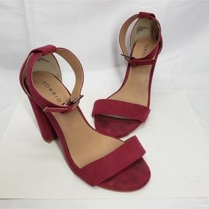 Torrid open toe heel sandal ankle strap fushia pink 8
